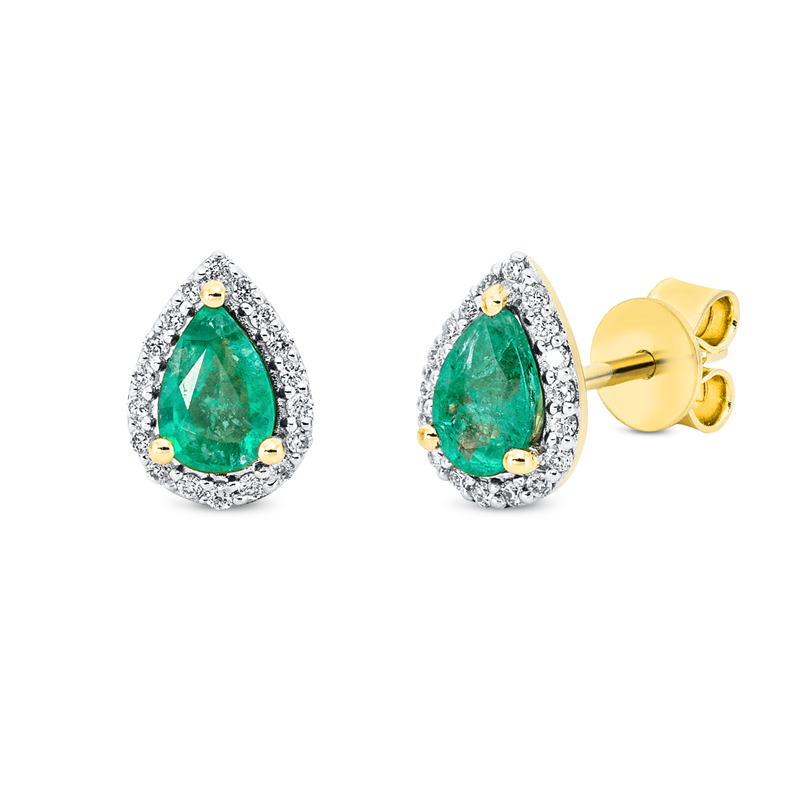 Farbstein Classic Ohrstecker Gelbgold 18kt 0,12ct