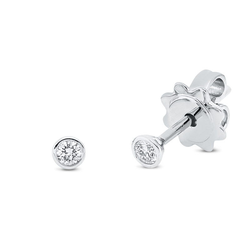 Solitaire Ohrstecker Weißgold 18kt 0,1ct