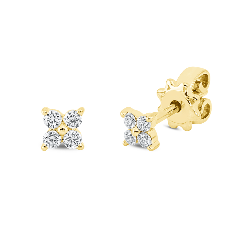 Modern Woman Ohrstecker Gelbgold 18kt 0,12ct