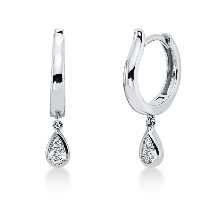 Illusion Classic Creolen Weißgold 18kt 0,11ct