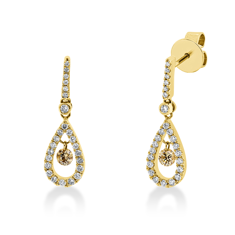 Farbiger Diamant Ohrschmuck Gelbgold 18kt 0,52ct