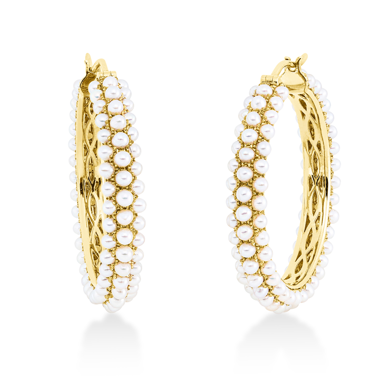 Perle Creolen Gelbgold 18kt