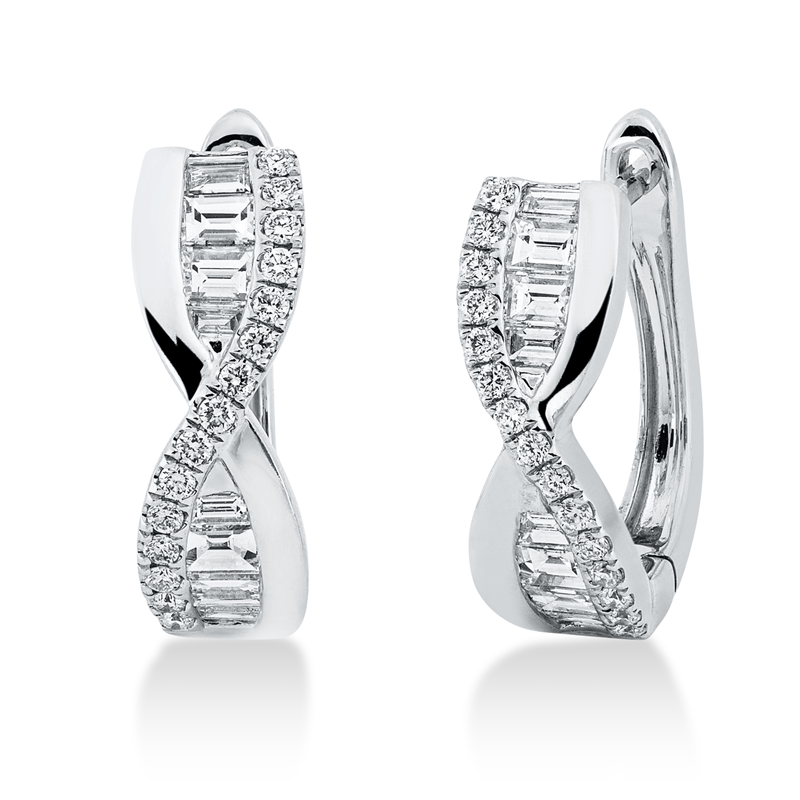 Baguette Creolen Weißgold 18kt 0,79ct