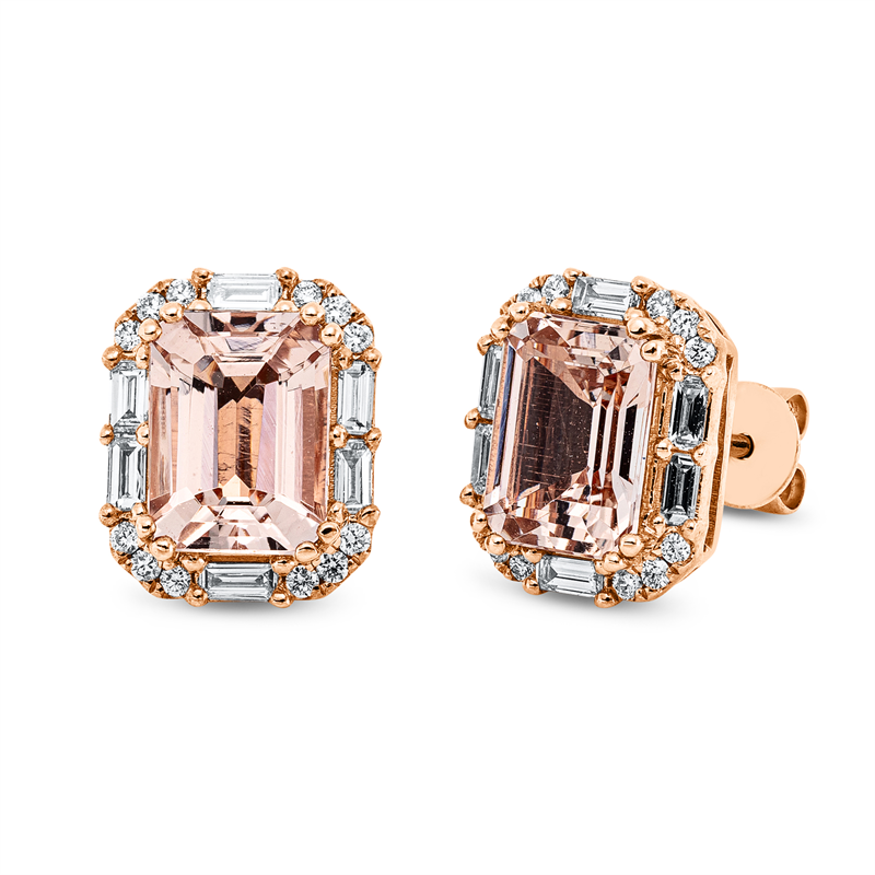 Farbstein Fashion Ohrstecker Rotgold 14kt 0,42ct