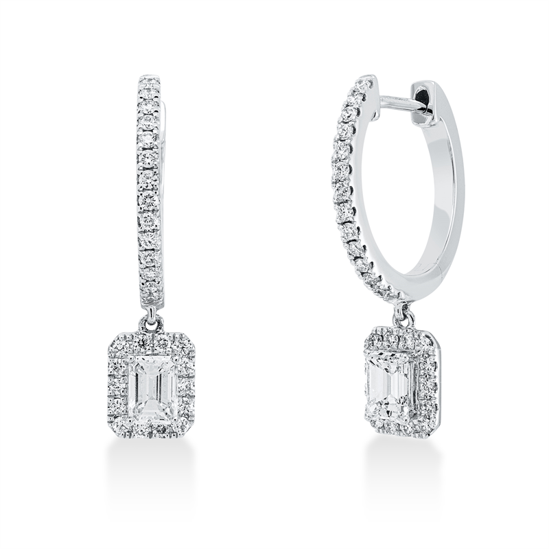 Solitaire mit Besatz Ohrschmuck Weißgold 18kt 0,86ct