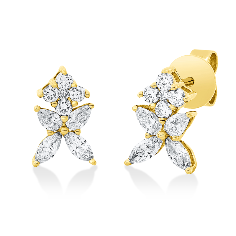 Modern Woman Ohrstecker Gelbgold 18kt 0,66ct