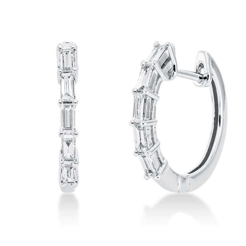 Baguette Creolen Weißgold 18kt 0,37ct