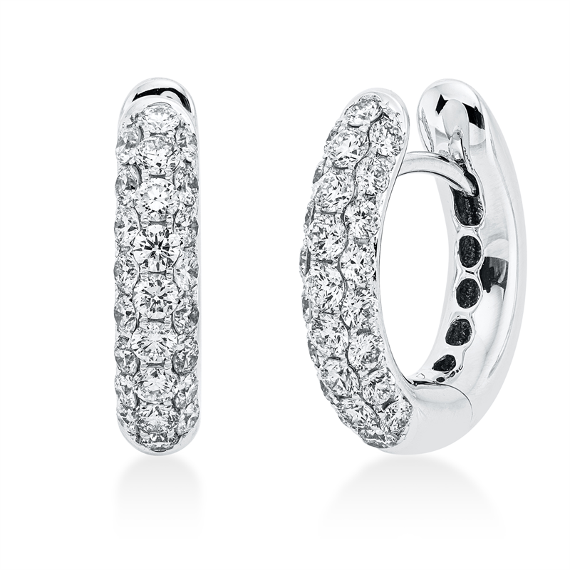 Pavé Creolen Weißgold 18kt 1,12ct
