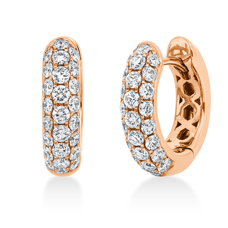 Pavé Creolen Rotgold 18kt 0,85ct