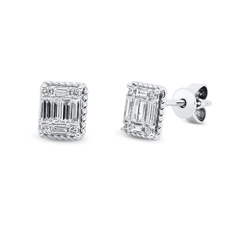 Baguette Illusion Ohrstecker Weißgold 18kt 0,37ct