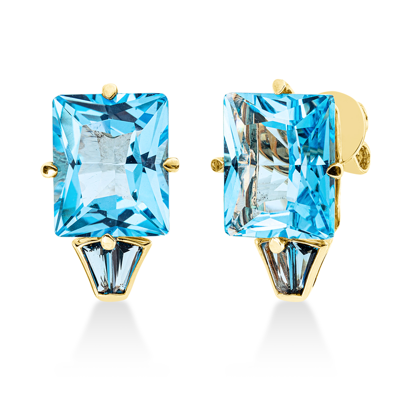 Farbstein Fashion Ohrstecker Gelbgold 18kt