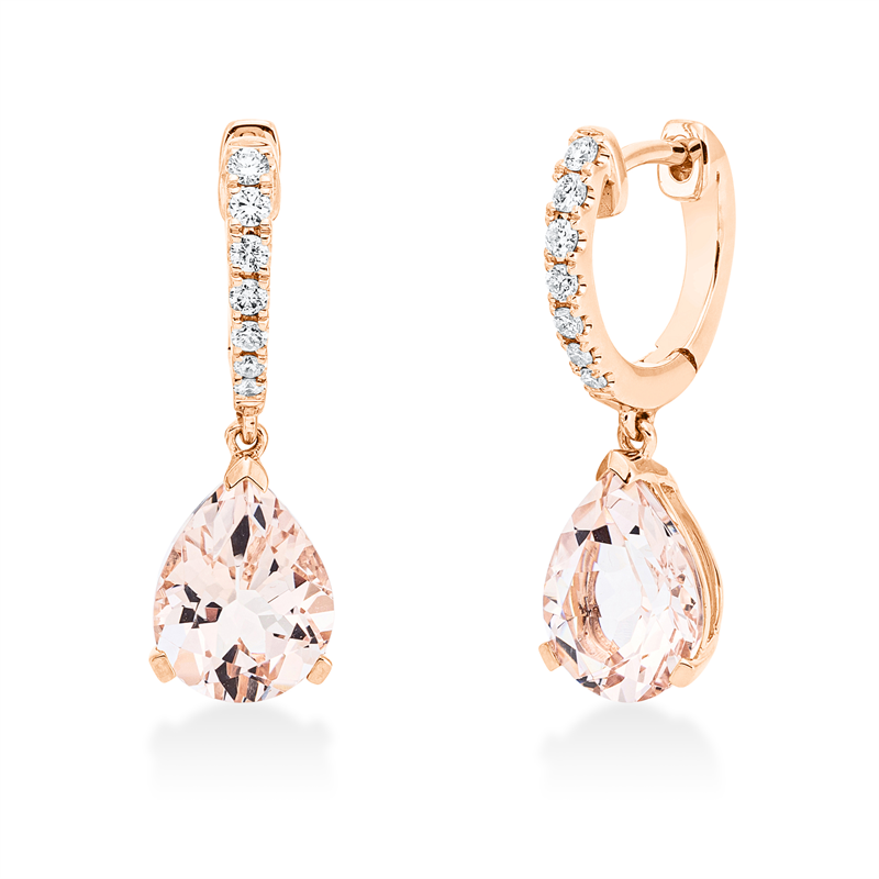 Farbstein Fashion Ohrschmuck Rotgold 18kt 0,16ct