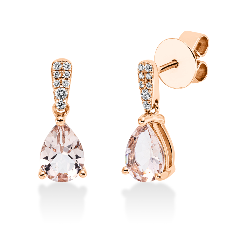 Farbstein Fashion Ohrschmuck Rotgold 18kt 0,07ct