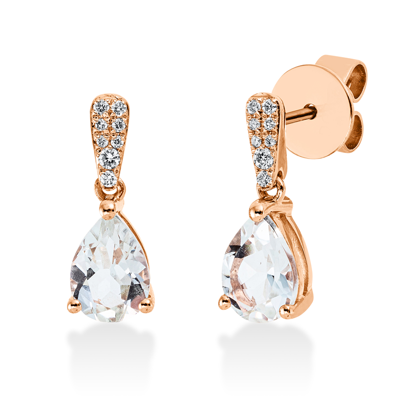 Farbstein Fashion Ohrschmuck Rotgold 18kt 0,07ct