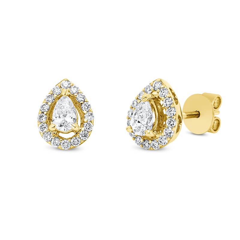 Solitaire mit Besatz Ohrstecker Weißgold 18kt 0,66ct