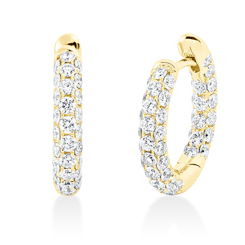 Pavé Creolen Gelbgold 18kt 1,74ct