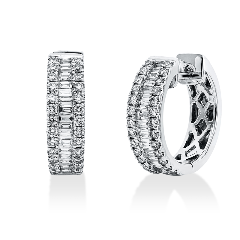 Baguette Creolen Weißgold 18kt 0,69ct