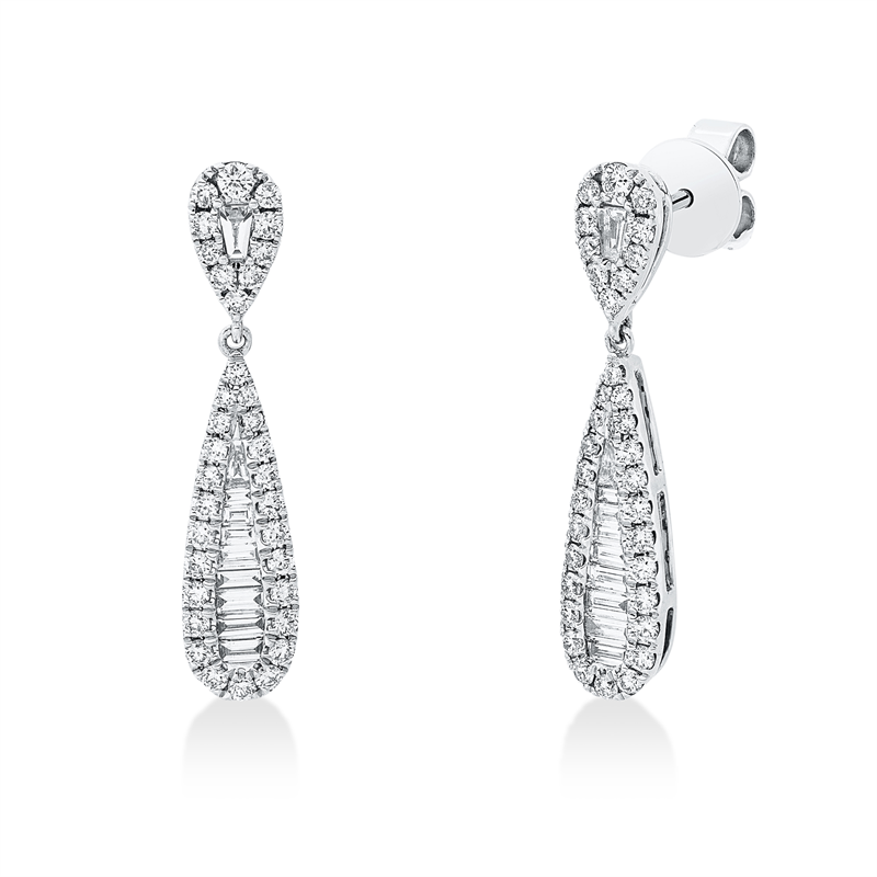 Baguette Ohrschmuck Weißgold 18kt 0,77ct