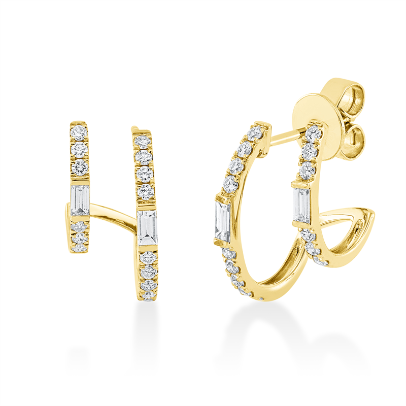 Baguette Ohrschmuck Gelbgold 18kt 0,61ct
