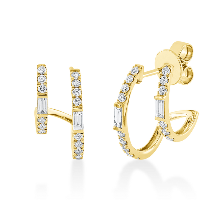 Baguette Ohrschmuck Gelbgold 18kt Ref-2S689