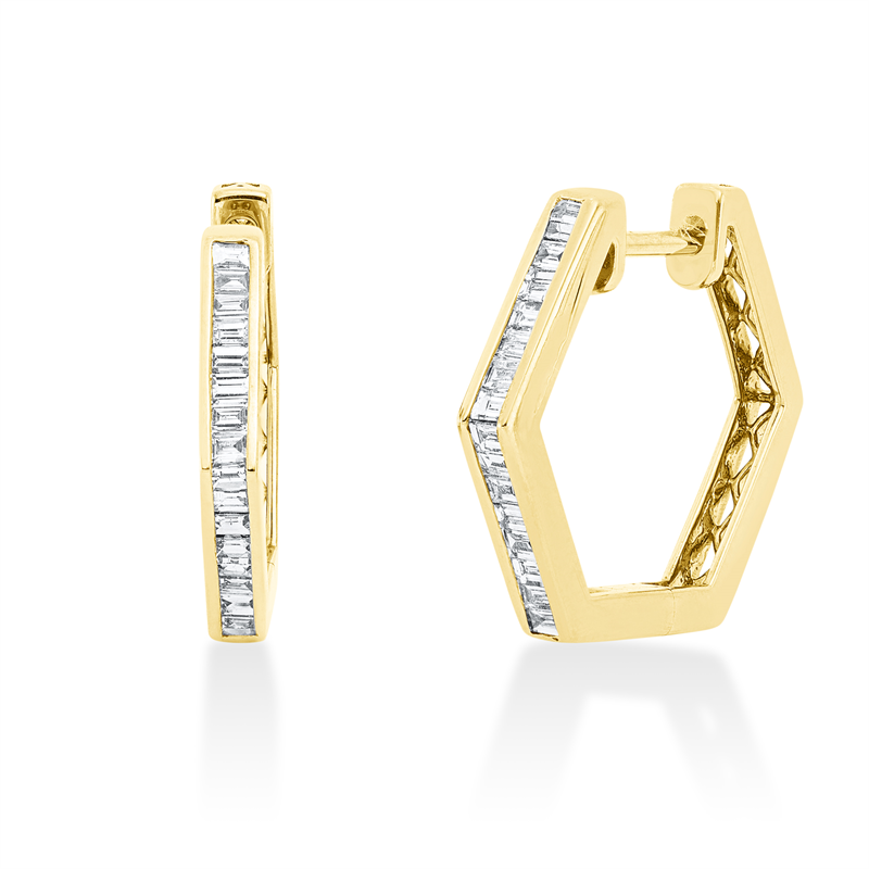 Baguette Creolen Gelbgold 18kt 0,44ct