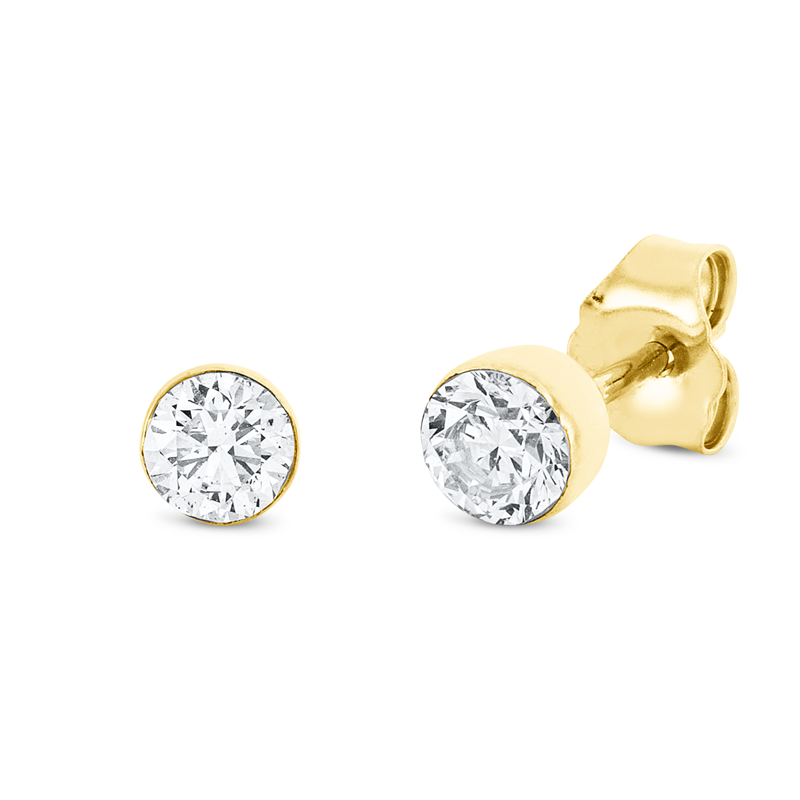 Solitaire Ohrstecker Gelbgold 18kt 0,6ct