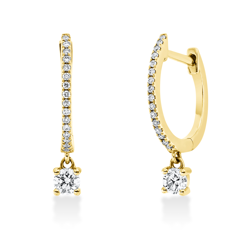 Solitaire mit Besatz Ohrschmuck Gelbgold 18kt 0,23ct