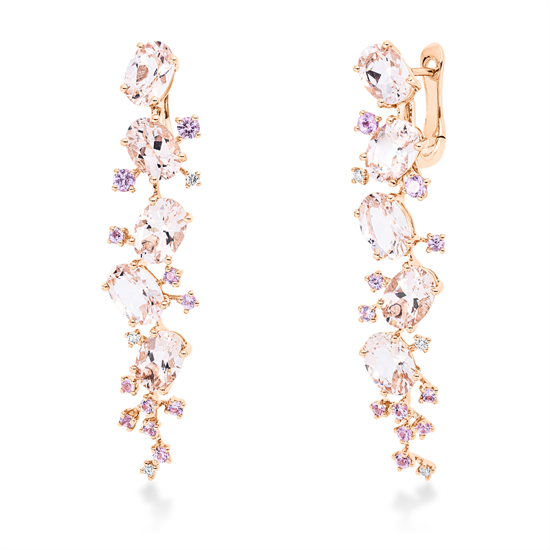 Farbstein Fashion Ohrschmuck Rotgold 18kt 0,08ct