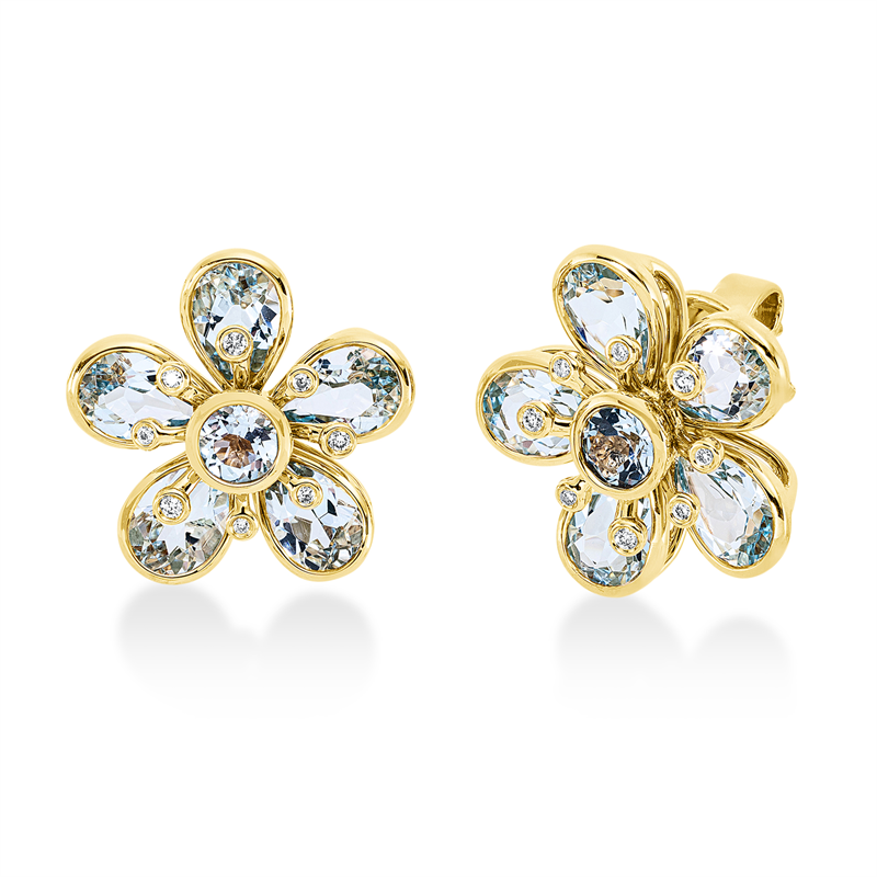Farbstein Fashion Ohrstecker Gelbgold 18kt 0,07ct