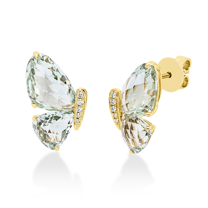 Tier Ohrstecker Gelbgold 18kt 0,06ct
