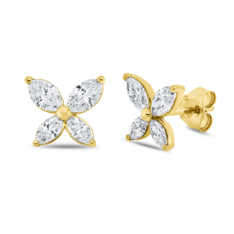 Modern Woman Ohrstecker Gelbgold 18kt 1,2ct