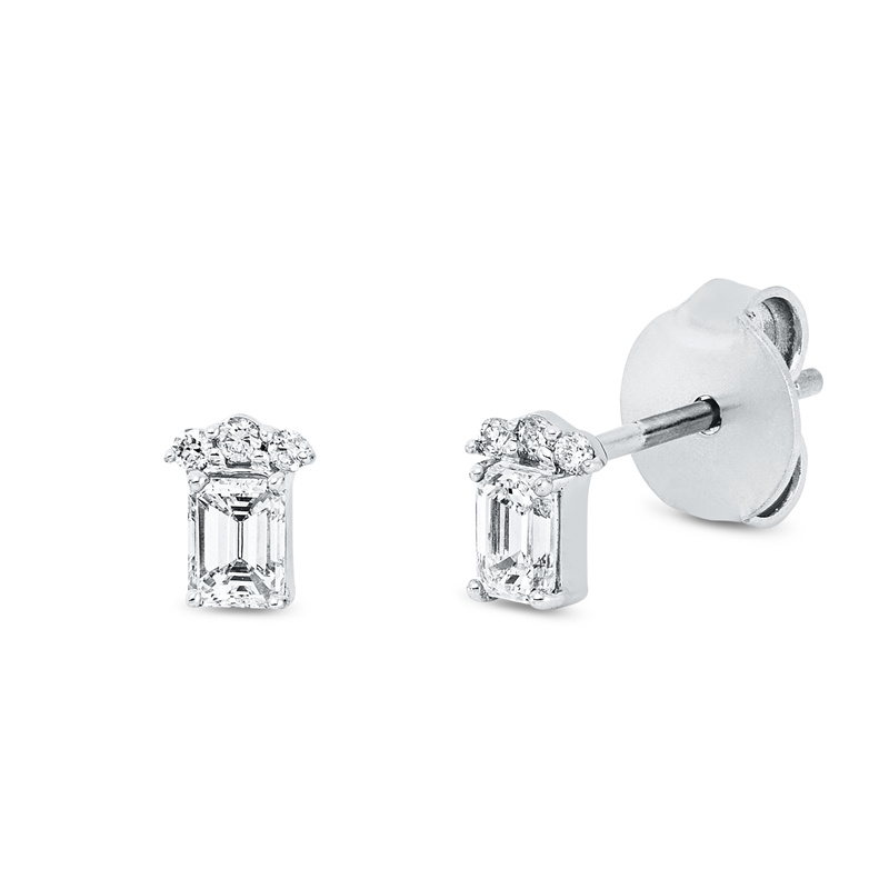Baguette Ohrstecker Weißgold 18kt 0,32ct