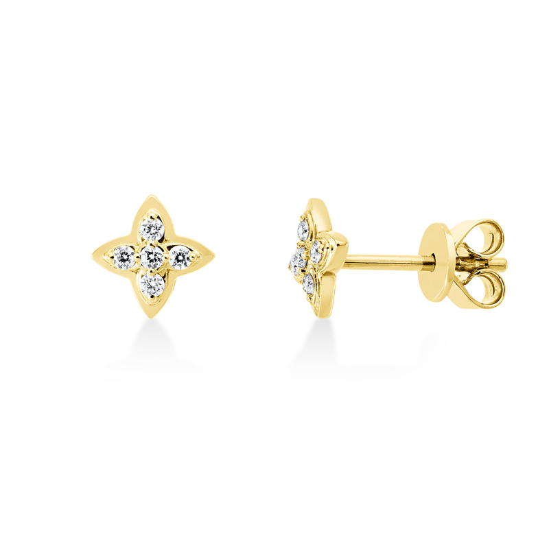 Modern Woman Ohrstecker Gelbgold 18kt 0,09ct