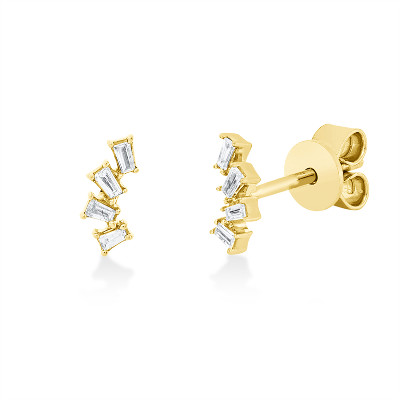 Baguette Ohrstecker Gelbgold 18kt 0,08ct