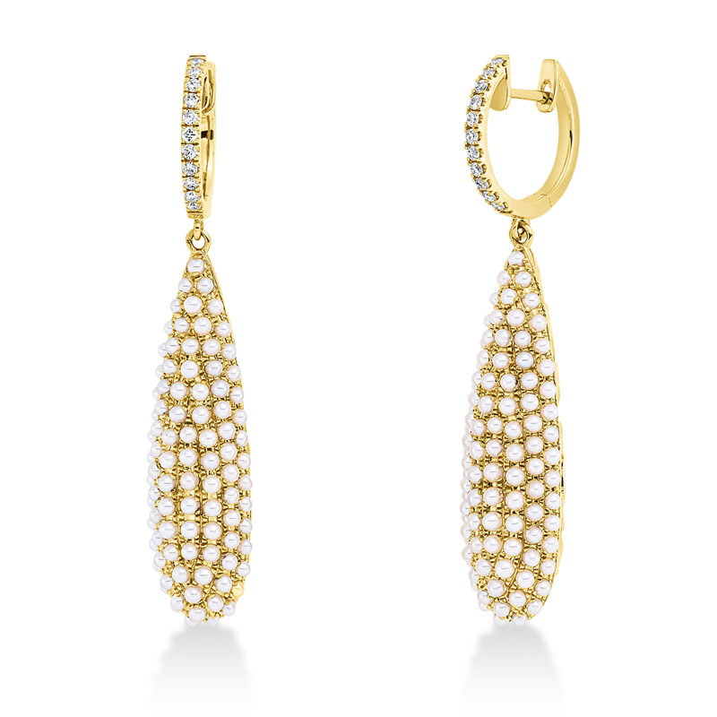 Perle Ohrschmuck Gelbgold 18kt 0,16ct