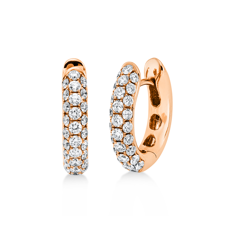 Pavé Creolen Rotgold 18kt 0,86ct
