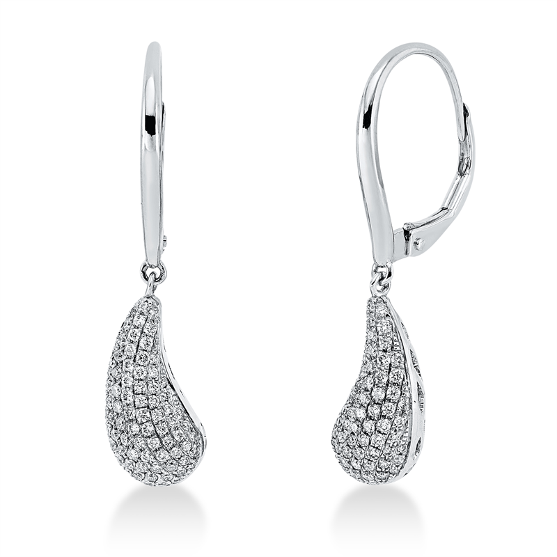 Pavé Ohrschmuck Weißgold 14kt 0,42ct