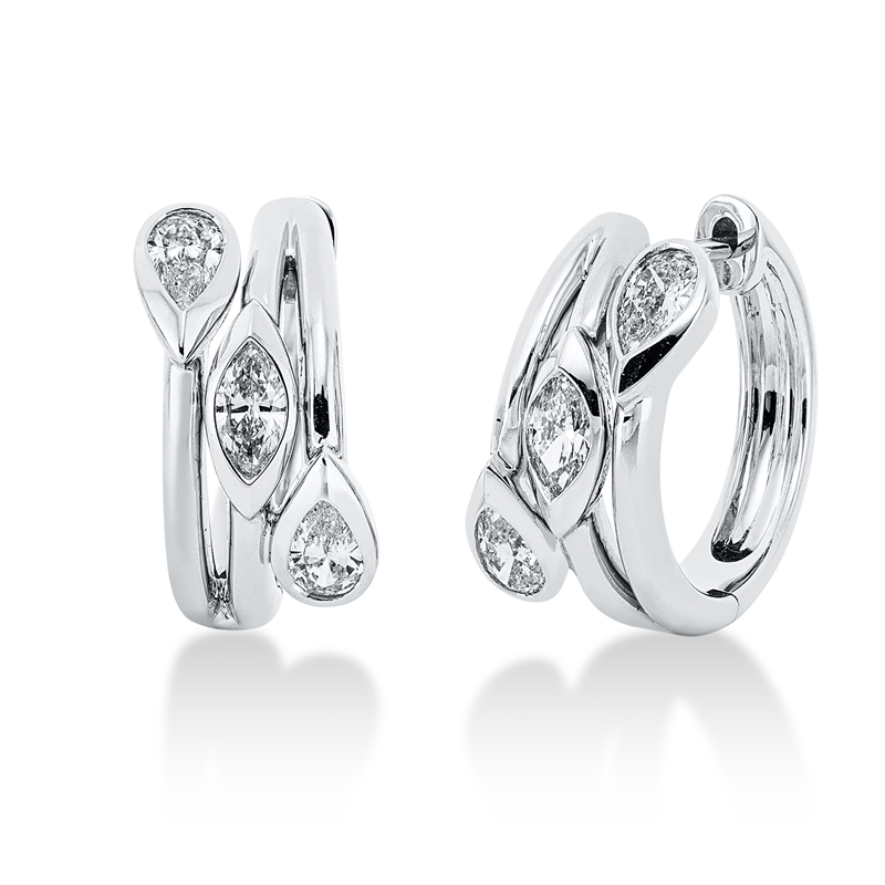 Modern Woman Creolen Weißgold 14kt 0,81ct