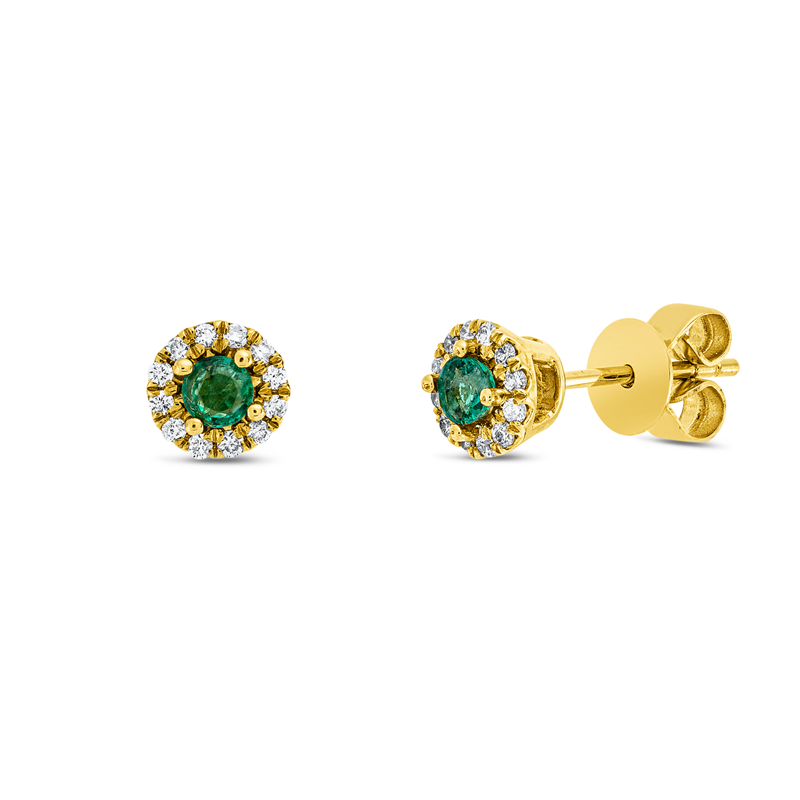 Farbstein Classic Ohrstecker Gelbgold 18kt 0,12ct