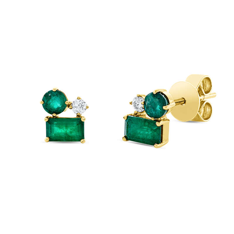 Farbstein Classic Ohrstecker Gelbgold 18kt 0,06ct