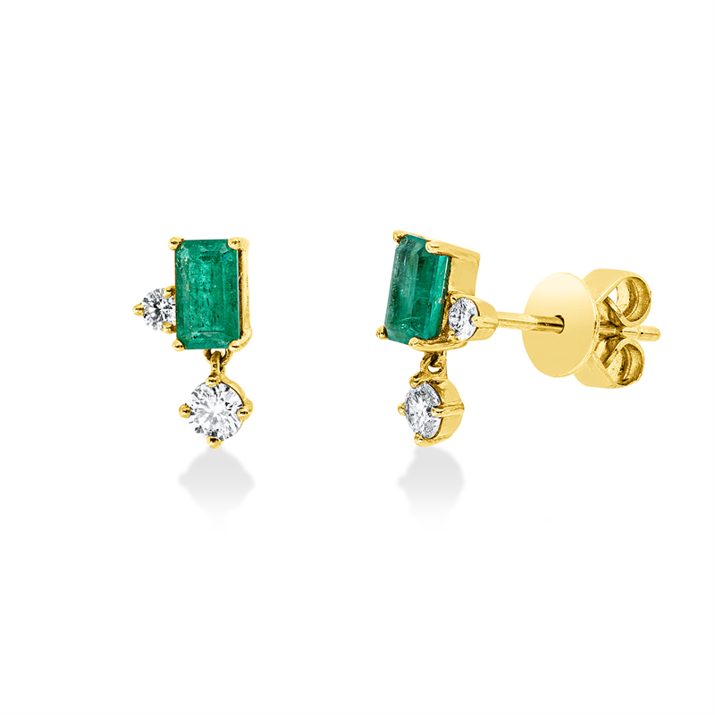 Farbstein Classic Ohrstecker Gelbgold 18kt 0,21ct