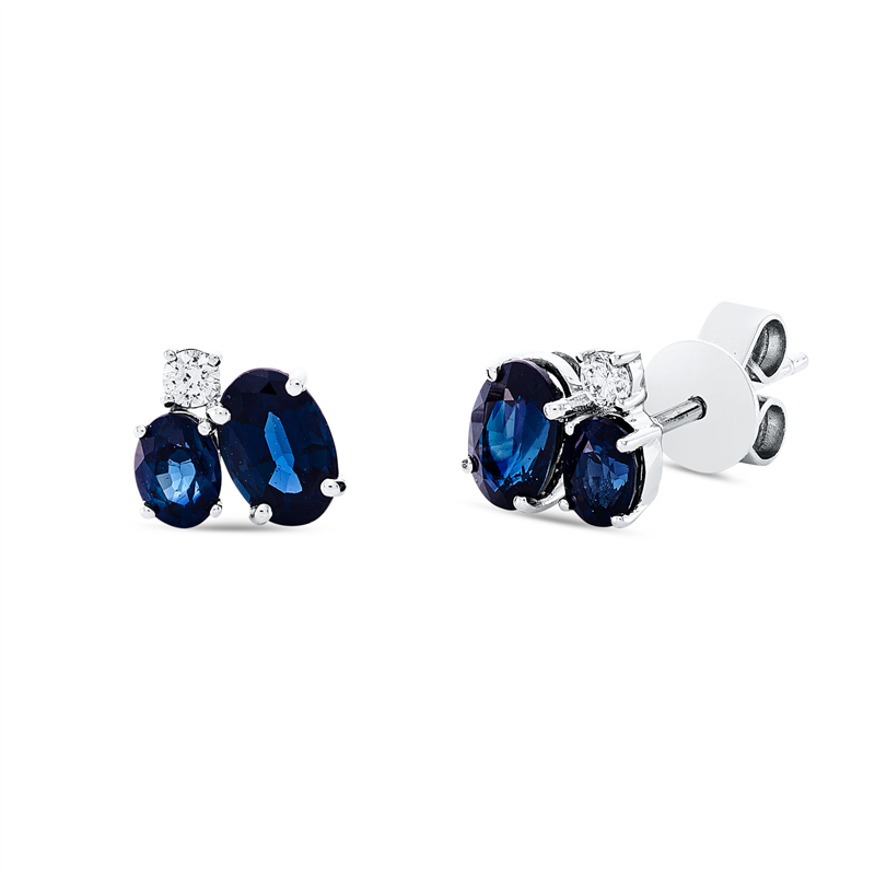 Farbstein Classic Ohrstecker Weißgold 18kt 0,08ct