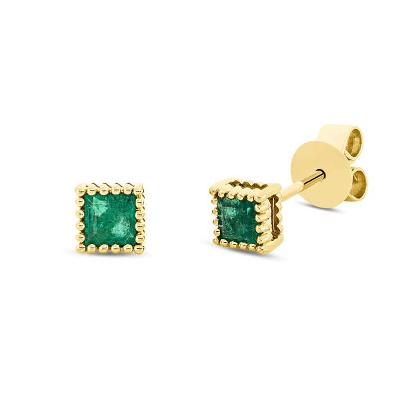 Farbstein Classic Ohrstecker Gelbgold 18kt
