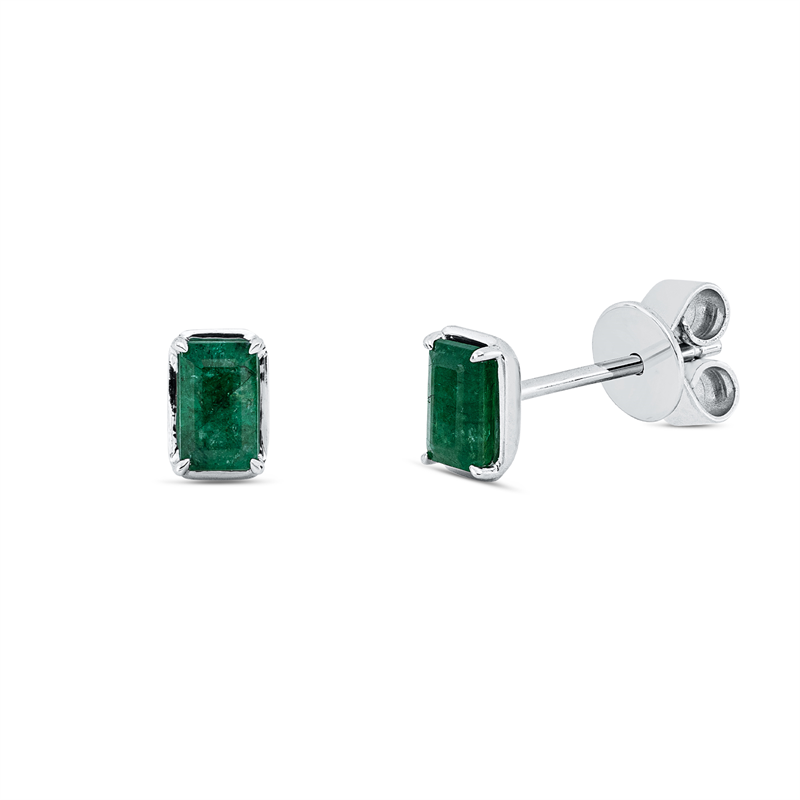 Farbstein Classic Ohrstecker Weißgold 18kt