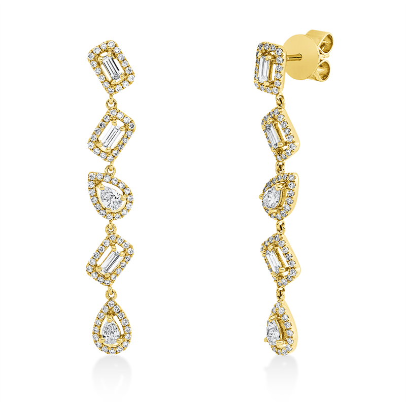Baguette Ohrschmuck Gelbgold 18kt 0,87ct