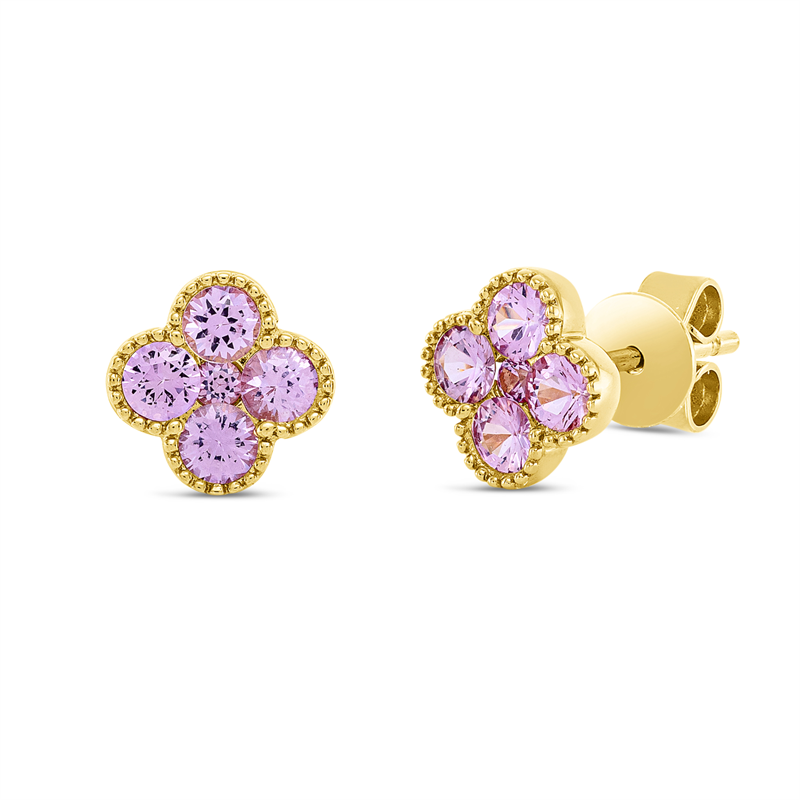 Farbstein Classic Ohrstecker Gelbgold 18kt