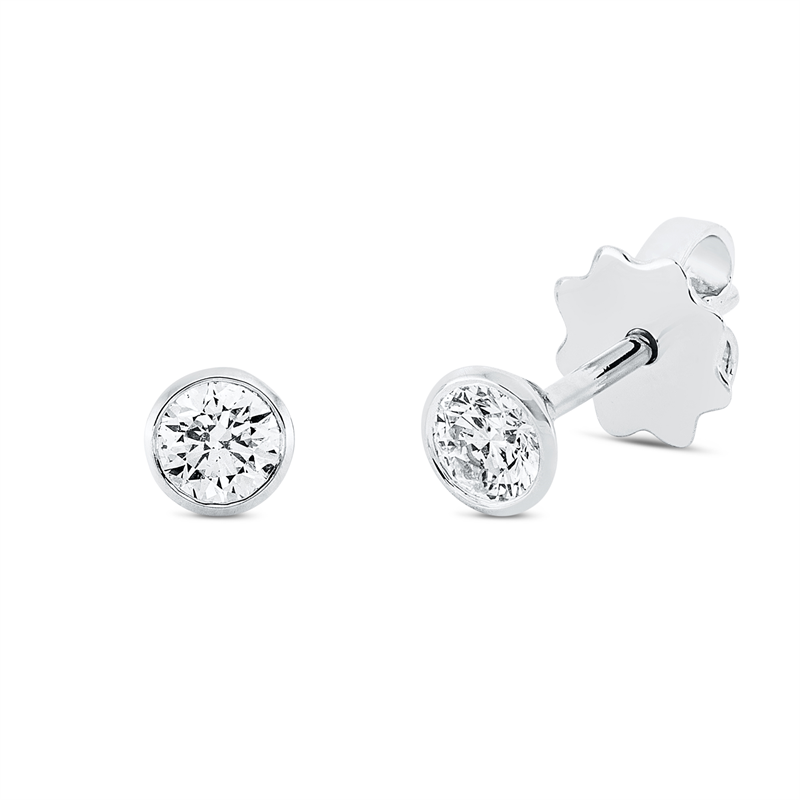 Solitaire Ohrstecker Weißgold 18kt 0,4ct