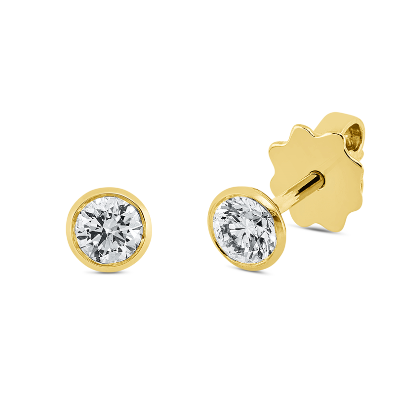 Solitaire Ohrstecker Gelbgold 18kt 0,5ct