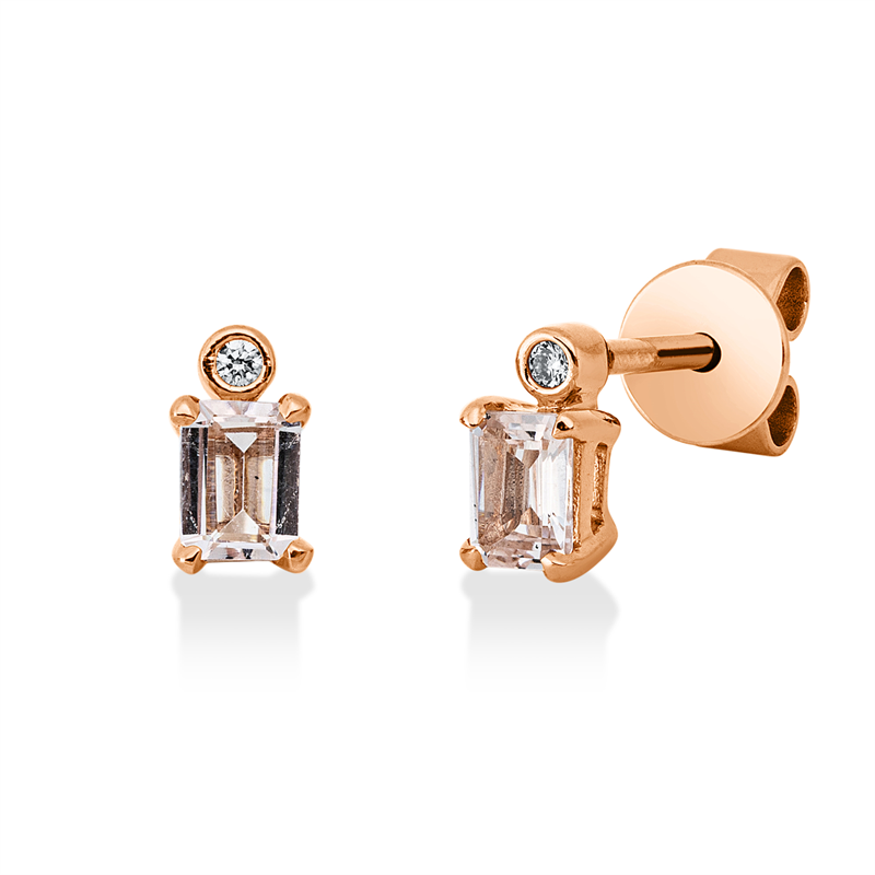 Farbstein Fashion Ohrstecker Rotgold 18kt 0,02ct