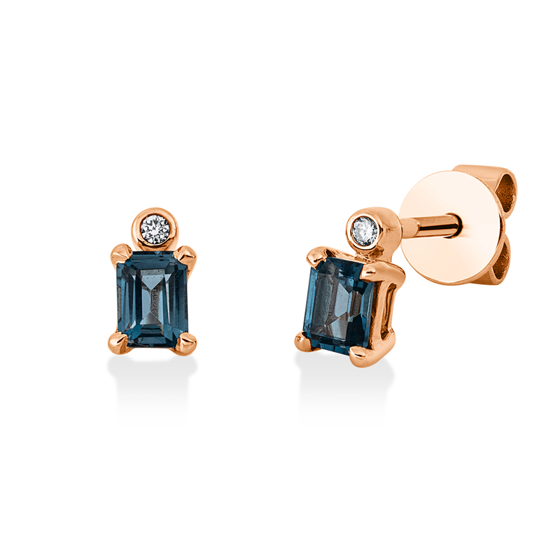 Farbstein Fashion Ohrstecker Rotgold 18kt 0,02ct